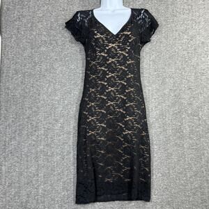 Vintage 579 Y2K Lace Dress Babydoll Size Small V Neck Goth Whimsigoth